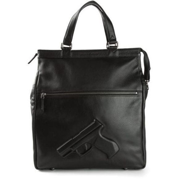 Vlieger & Vandam Handbags - Vlieger & Vandam Guardian Angel Gun Tote Leather Handbag